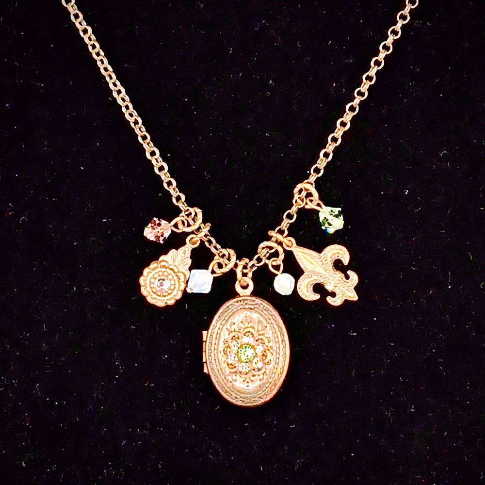 Liz Palacios charm necklace with locket